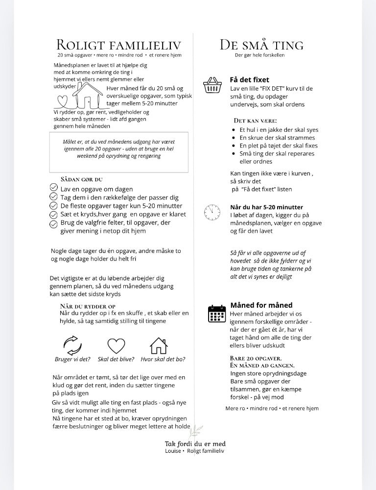 Vejledning månedsplan